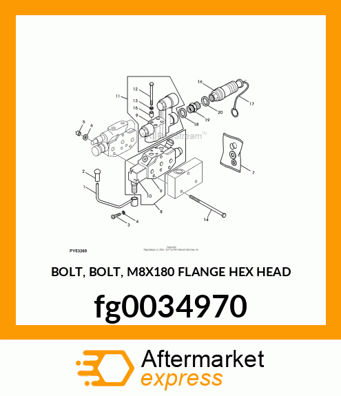 BOLT, BOLT, M8X180 FLANGE HEX HEAD fg0034970