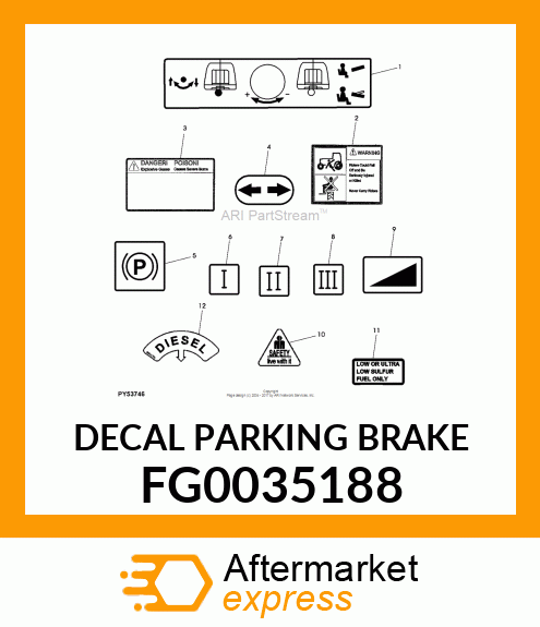 DECAL PARKING BRAKE FG0035188