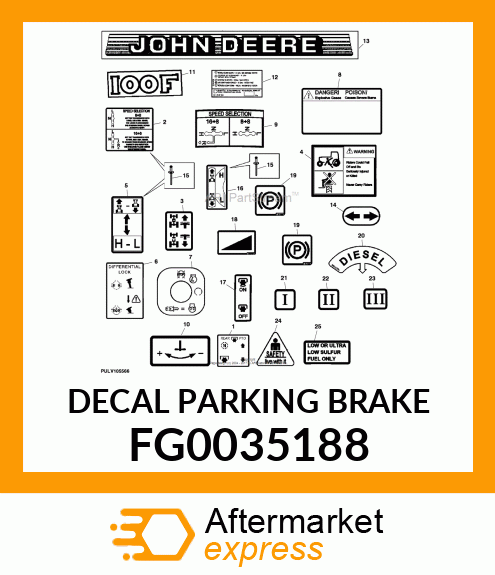 DECAL PARKING BRAKE FG0035188