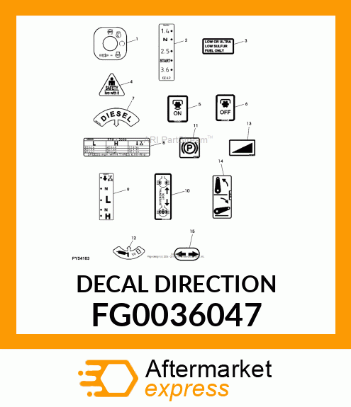 DECAL DIRECTION FG0036047