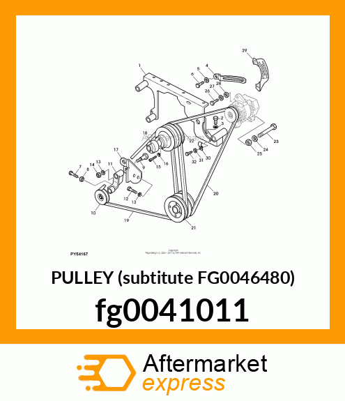 PULLEY (subtitute FG0046480) fg0041011