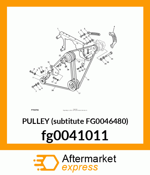 PULLEY (subtitute FG0046480) fg0041011