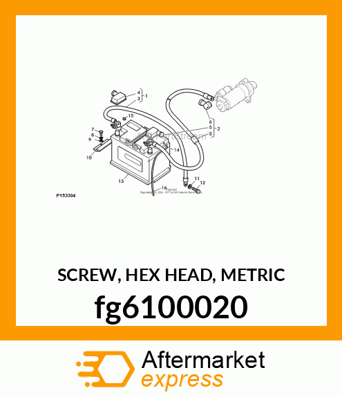 SCREW, HEX HEAD, METRIC fg6100020