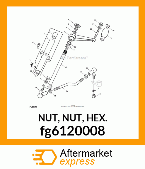 NUT, NUT, HEX. fg6120008