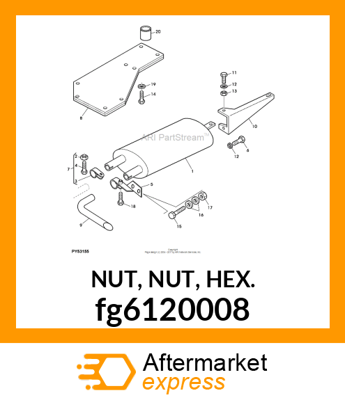 NUT, NUT, HEX. fg6120008