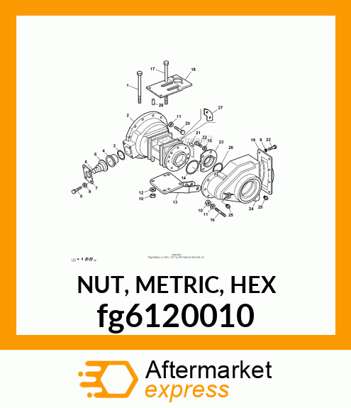 NUT, METRIC, HEX fg6120010