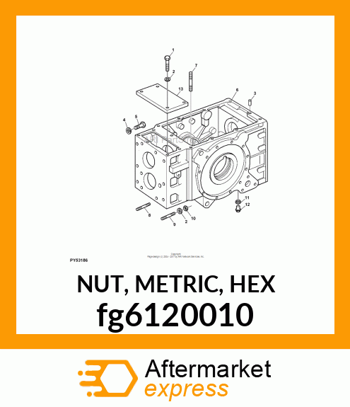 NUT, METRIC, HEX fg6120010