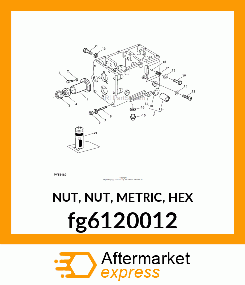 NUT, NUT, METRIC, HEX fg6120012