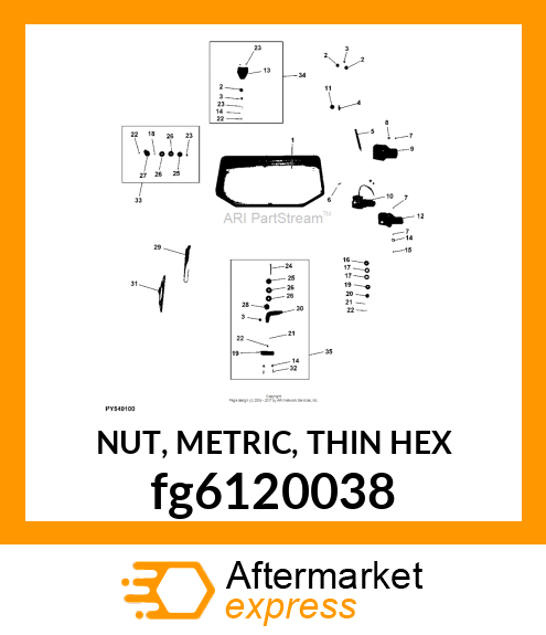 NUT, METRIC, THIN HEX fg6120038