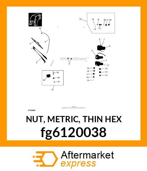 NUT, METRIC, THIN HEX fg6120038