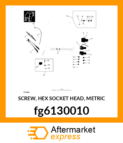 SCREW, HEX SOCKET HEAD, METRIC fg6130010