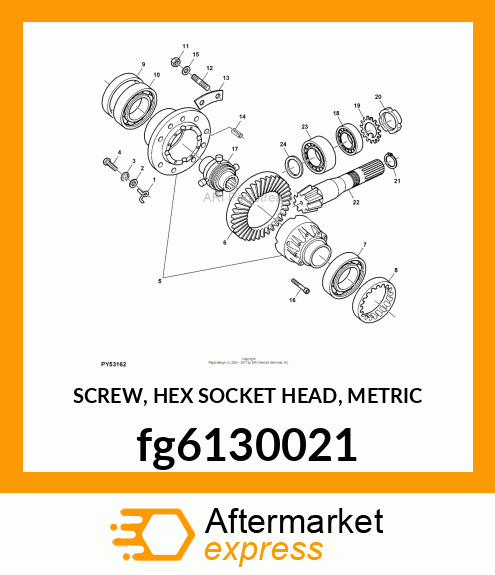 SCREW, HEX SOCKET HEAD, METRIC fg6130021