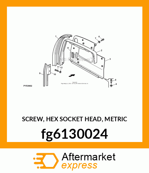 SCREW, HEX SOCKET HEAD, METRIC fg6130024