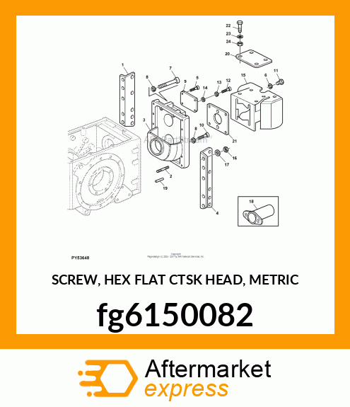 SCREW, HEX FLAT CTSK HEAD, METRIC fg6150082