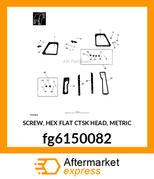 SCREW, HEX FLAT CTSK HEAD, METRIC fg6150082