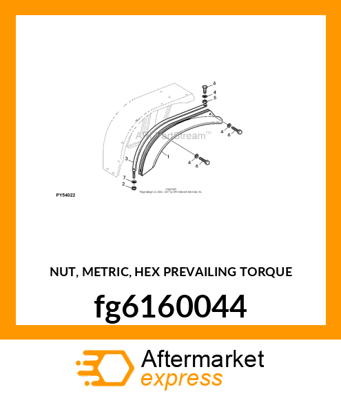 NUT, METRIC, HEX PREVAILING TORQUE fg6160044