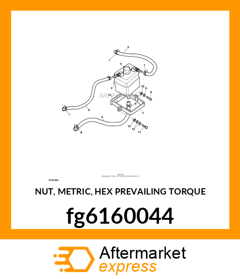 NUT, METRIC, HEX PREVAILING TORQUE fg6160044