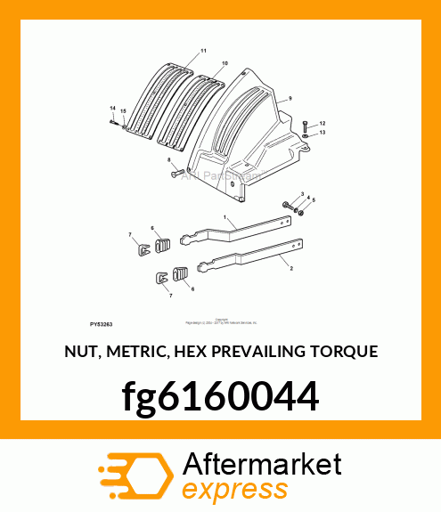 NUT, METRIC, HEX PREVAILING TORQUE fg6160044