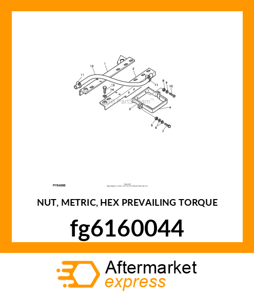 NUT, METRIC, HEX PREVAILING TORQUE fg6160044