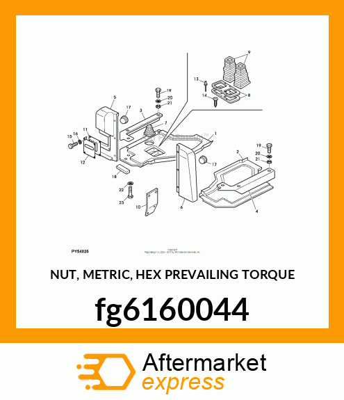 NUT, METRIC, HEX PREVAILING TORQUE fg6160044