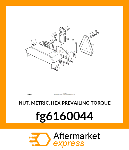 NUT, METRIC, HEX PREVAILING TORQUE fg6160044