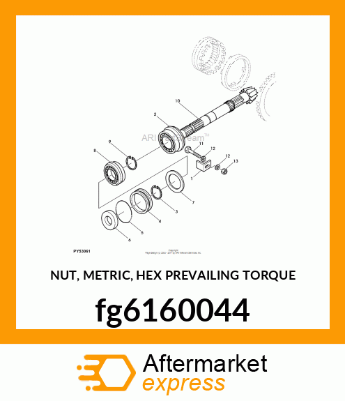 NUT, METRIC, HEX PREVAILING TORQUE fg6160044