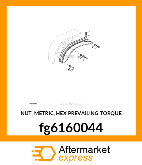 NUT, METRIC, HEX PREVAILING TORQUE fg6160044