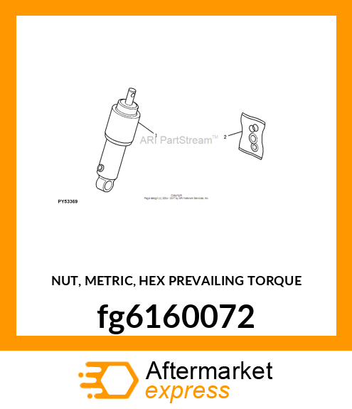 NUT, METRIC, HEX PREVAILING TORQUE fg6160072