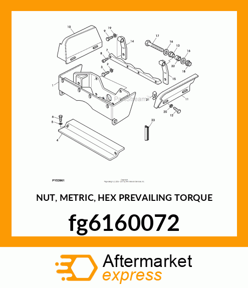 NUT, METRIC, HEX PREVAILING TORQUE fg6160072