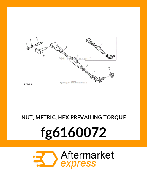 NUT, METRIC, HEX PREVAILING TORQUE fg6160072