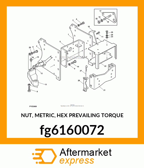 NUT, METRIC, HEX PREVAILING TORQUE fg6160072