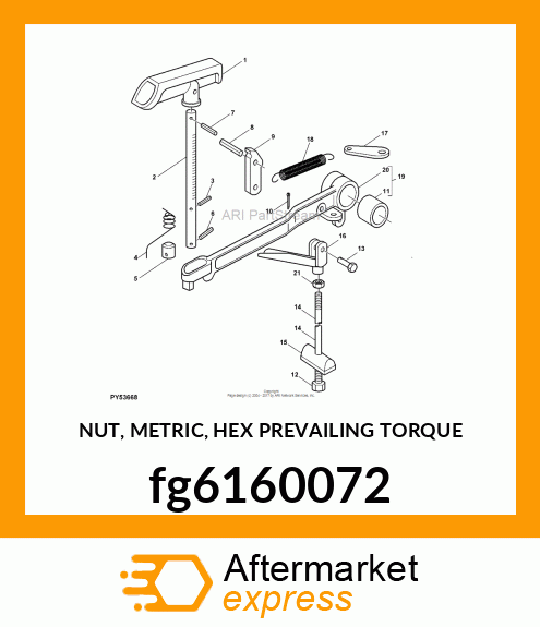 NUT, METRIC, HEX PREVAILING TORQUE fg6160072