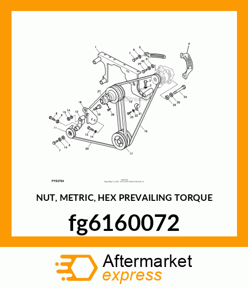 NUT, METRIC, HEX PREVAILING TORQUE fg6160072