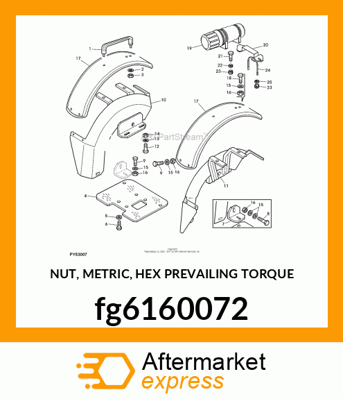 NUT, METRIC, HEX PREVAILING TORQUE fg6160072