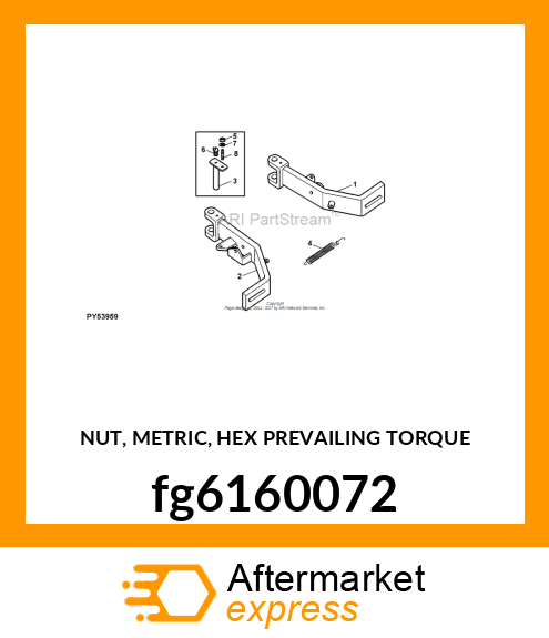 NUT, METRIC, HEX PREVAILING TORQUE fg6160072