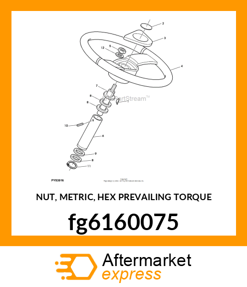 NUT, METRIC, HEX PREVAILING TORQUE fg6160075