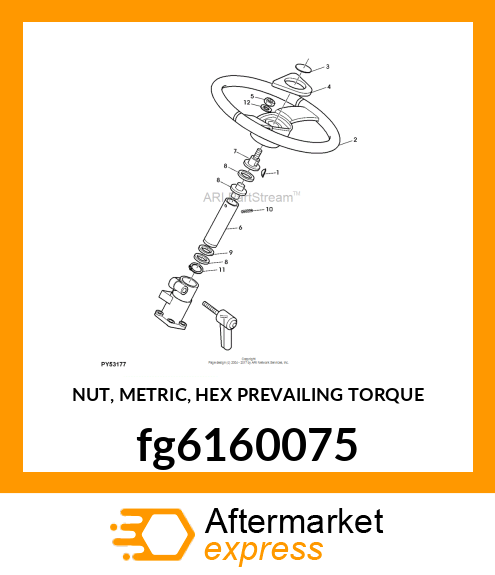 NUT, METRIC, HEX PREVAILING TORQUE fg6160075