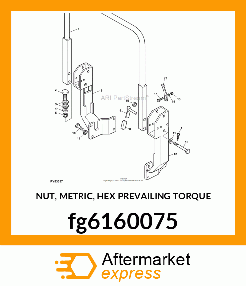 NUT, METRIC, HEX PREVAILING TORQUE fg6160075