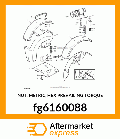 NUT, METRIC, HEX PREVAILING TORQUE fg6160088