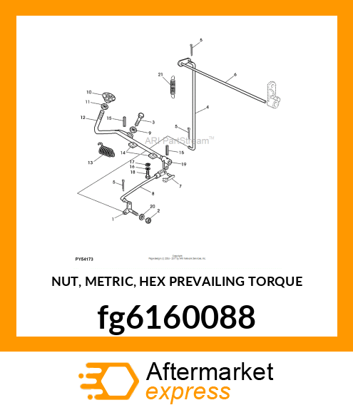 NUT, METRIC, HEX PREVAILING TORQUE fg6160088