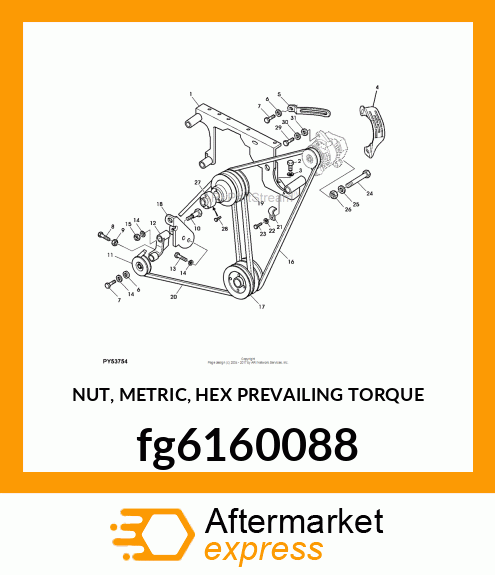 NUT, METRIC, HEX PREVAILING TORQUE fg6160088