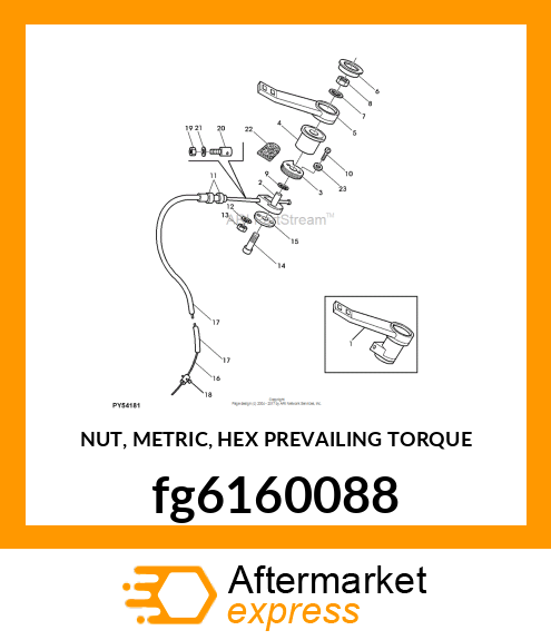 NUT, METRIC, HEX PREVAILING TORQUE fg6160088