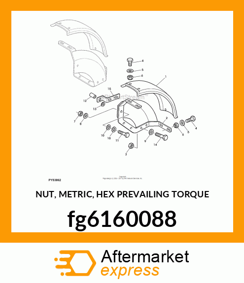 NUT, METRIC, HEX PREVAILING TORQUE fg6160088