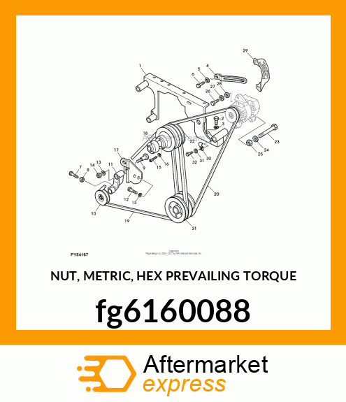 NUT, METRIC, HEX PREVAILING TORQUE fg6160088