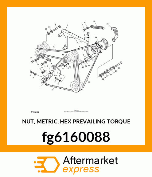 NUT, METRIC, HEX PREVAILING TORQUE fg6160088