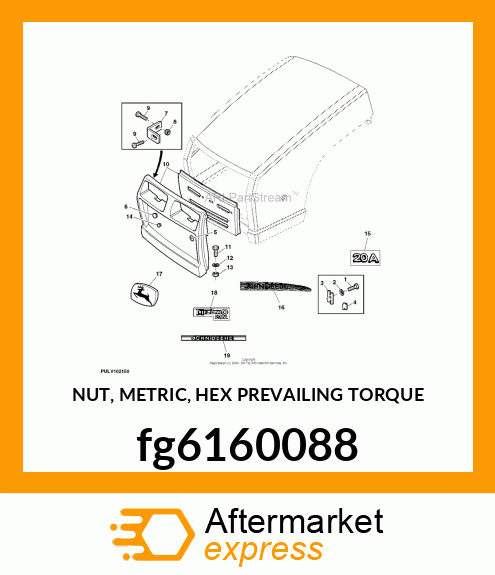 NUT, METRIC, HEX PREVAILING TORQUE fg6160088