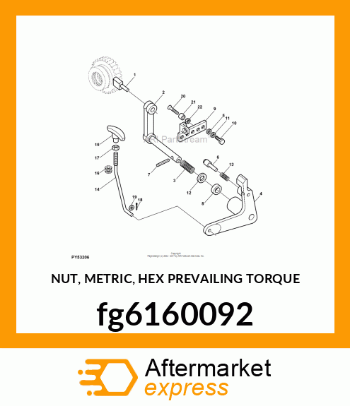 NUT, METRIC, HEX PREVAILING TORQUE fg6160092