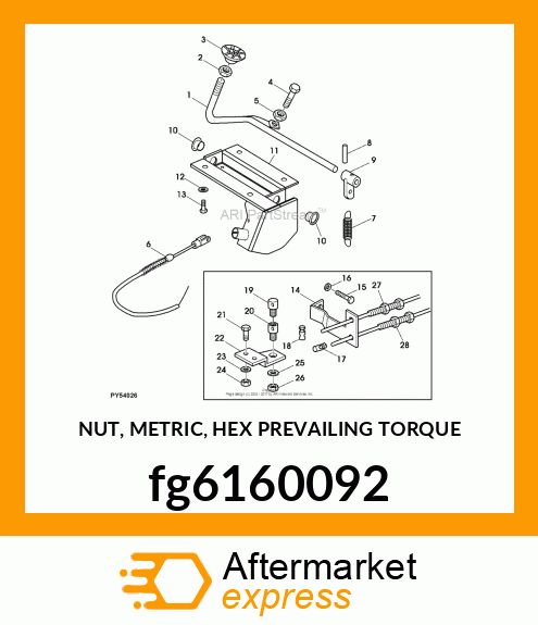 NUT, METRIC, HEX PREVAILING TORQUE fg6160092