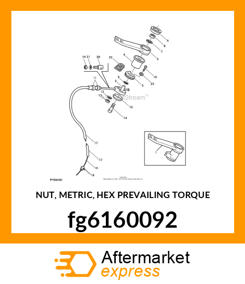 NUT, METRIC, HEX PREVAILING TORQUE fg6160092