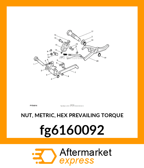 NUT, METRIC, HEX PREVAILING TORQUE fg6160092